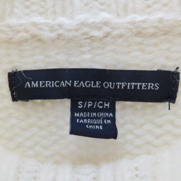 American Eagle Cream Wool Alpaca Knit Turtleneck Sweater Women's Small - Picture 4 of 5